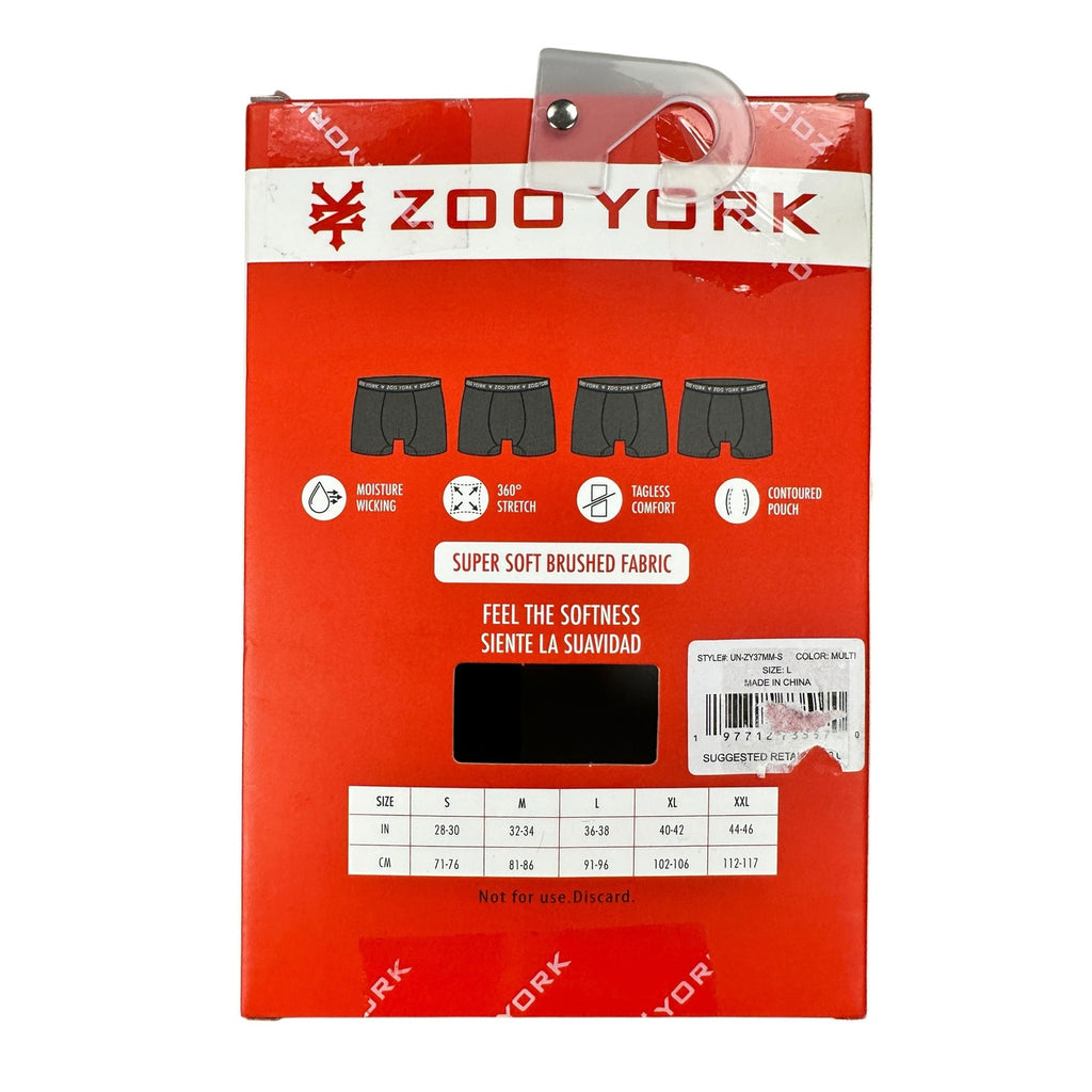 Zoo York Super Soft Brushed Boxer Briefs 4-Pack — Size Large
