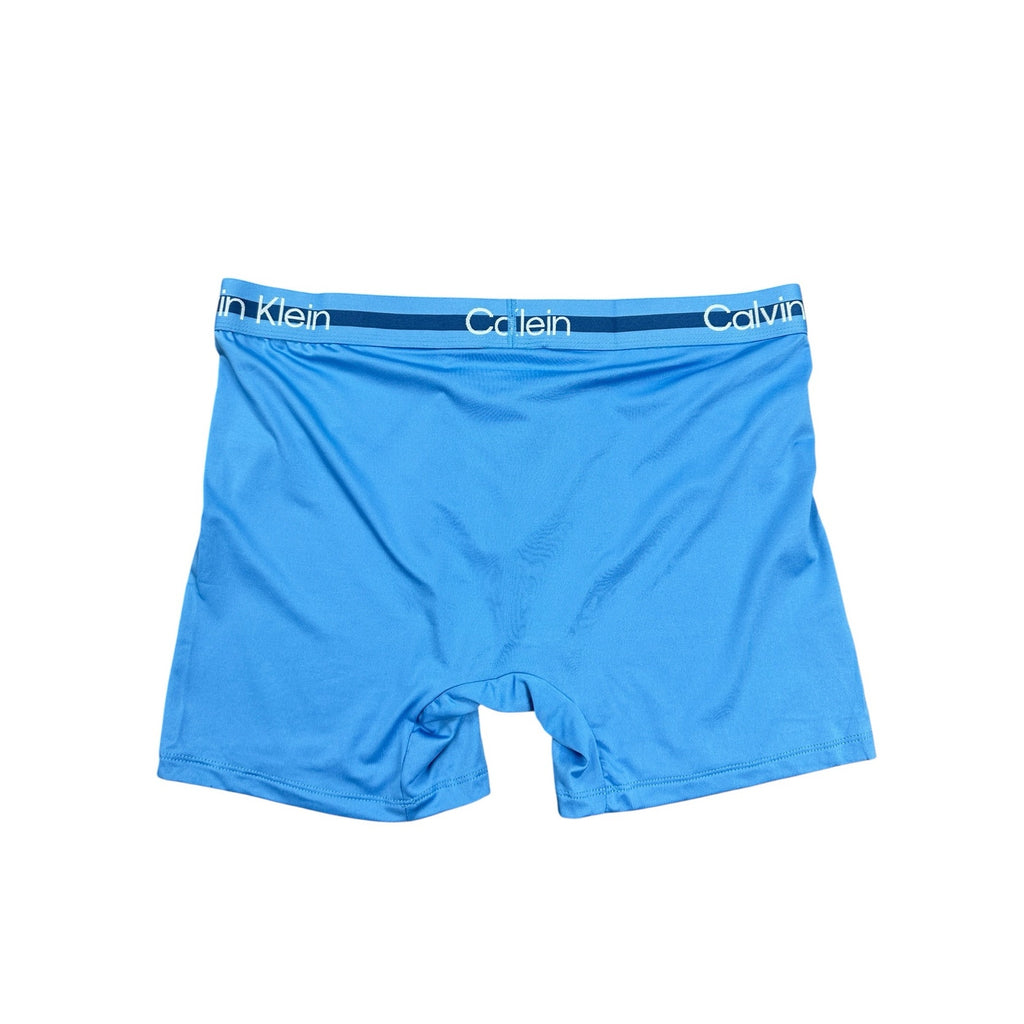 Calvin Klein Microfiber Stretch Boxer Brief 3-Pack in Blue Multi — Size Medium