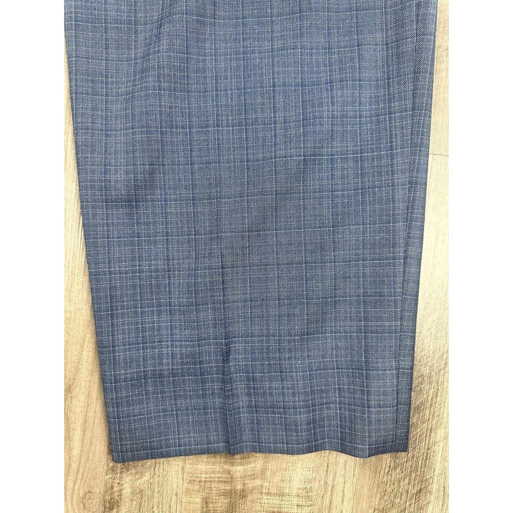 Canali Wool Plaid Dress Pants in Navy Gray Pinstripe — Size 38 // Preowned