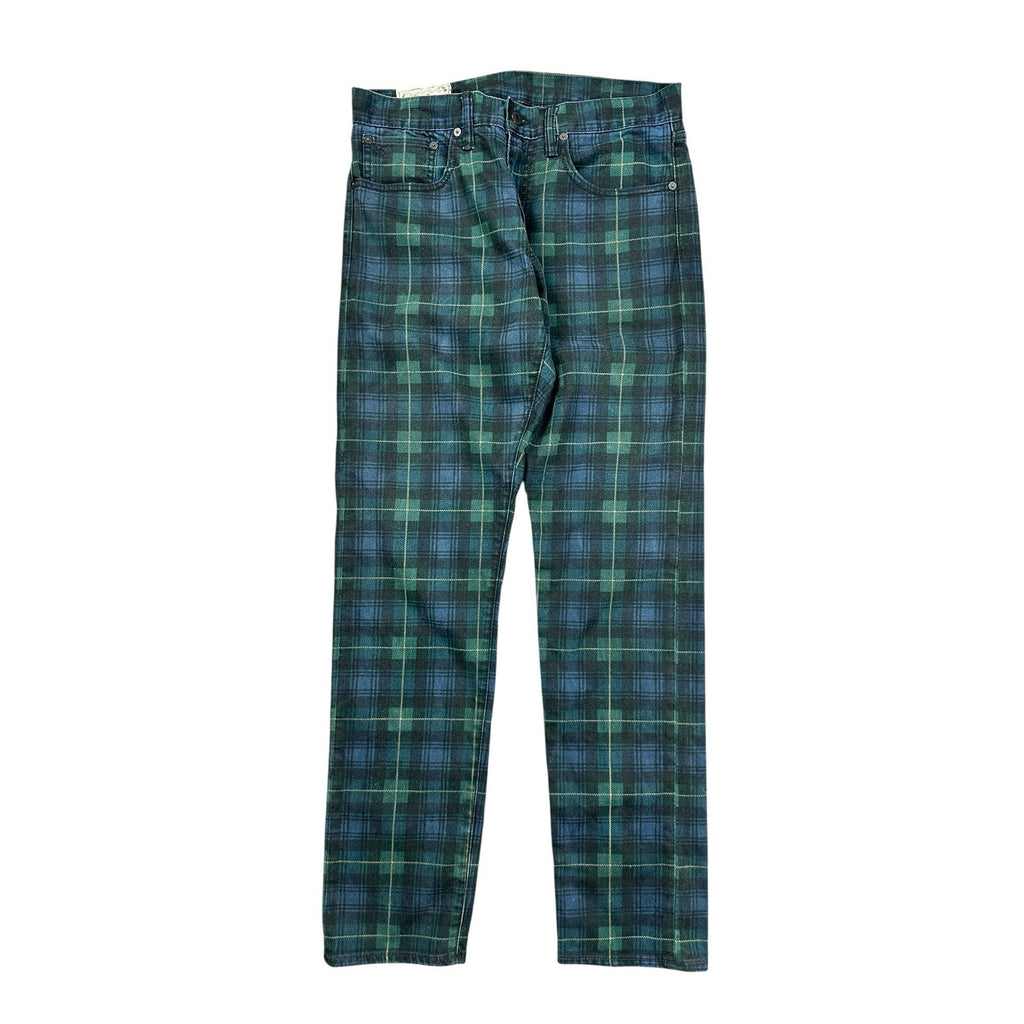 Polo Ralph Lauren Plaid Sullivan Slim Jean in Navy Green Yellow — Size 31x32 // Preowned