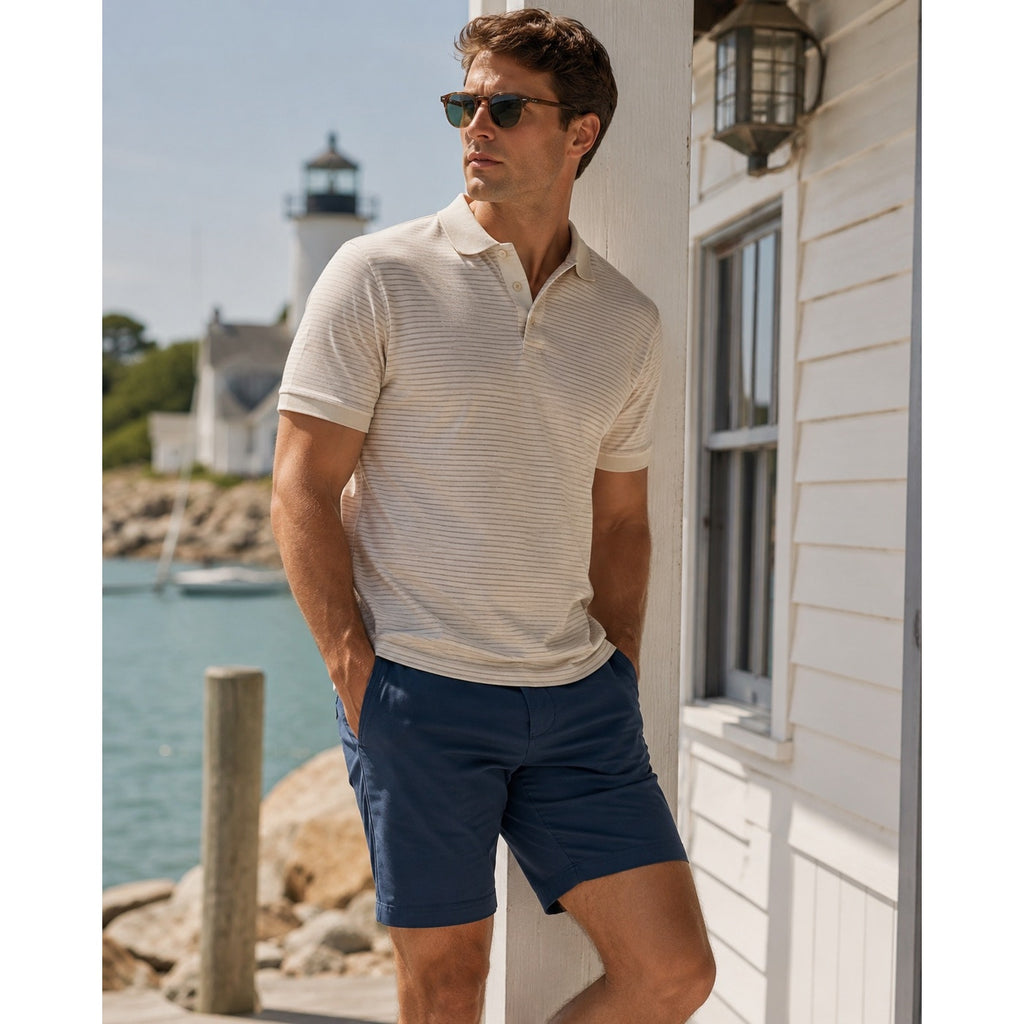 Robert Barakett Ernie Knit Chino Motion Shorts in Navy — Size 38
