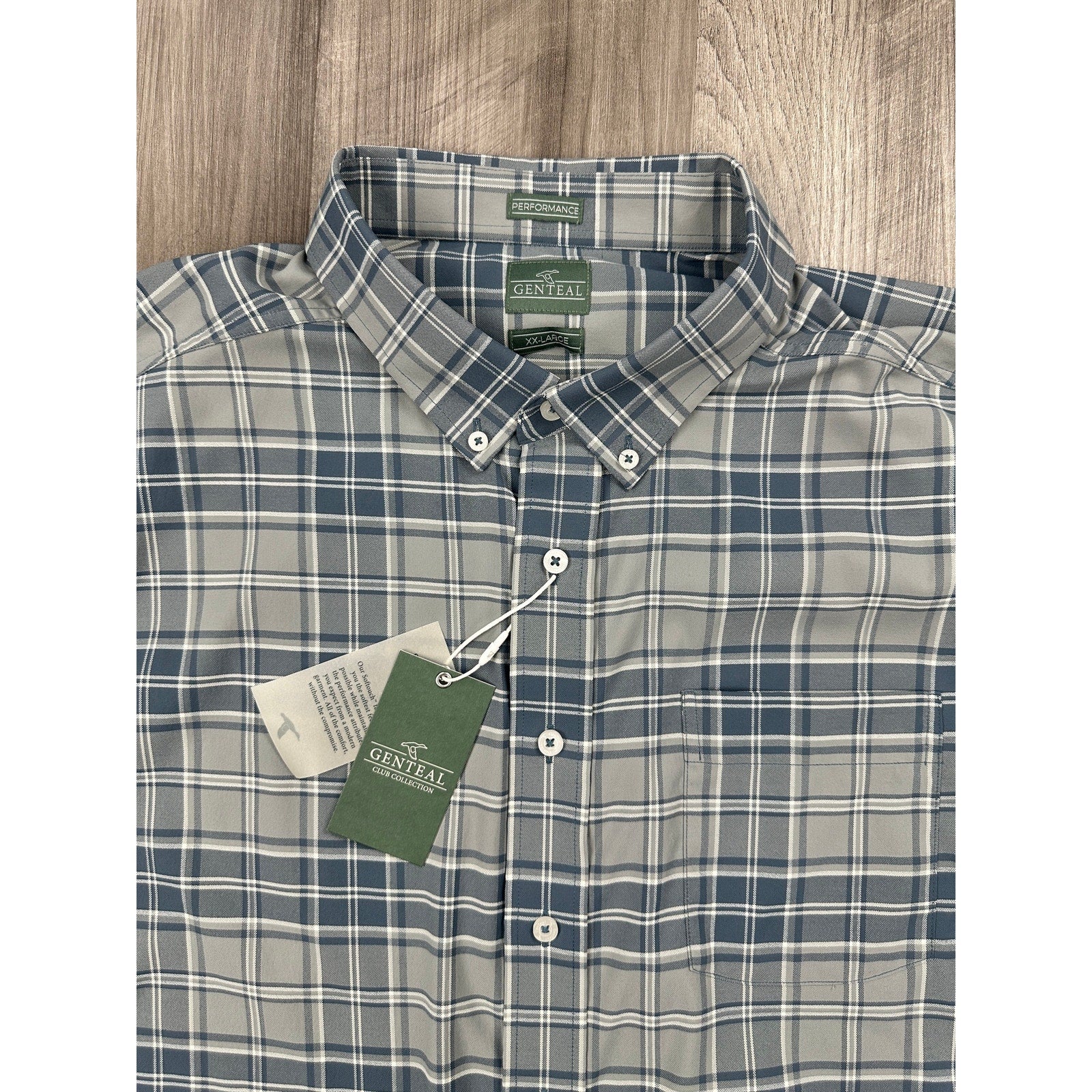 Genteal Performance Boulder Softouch Club Collection Sport Shirt in Steelhead — Size 2XL