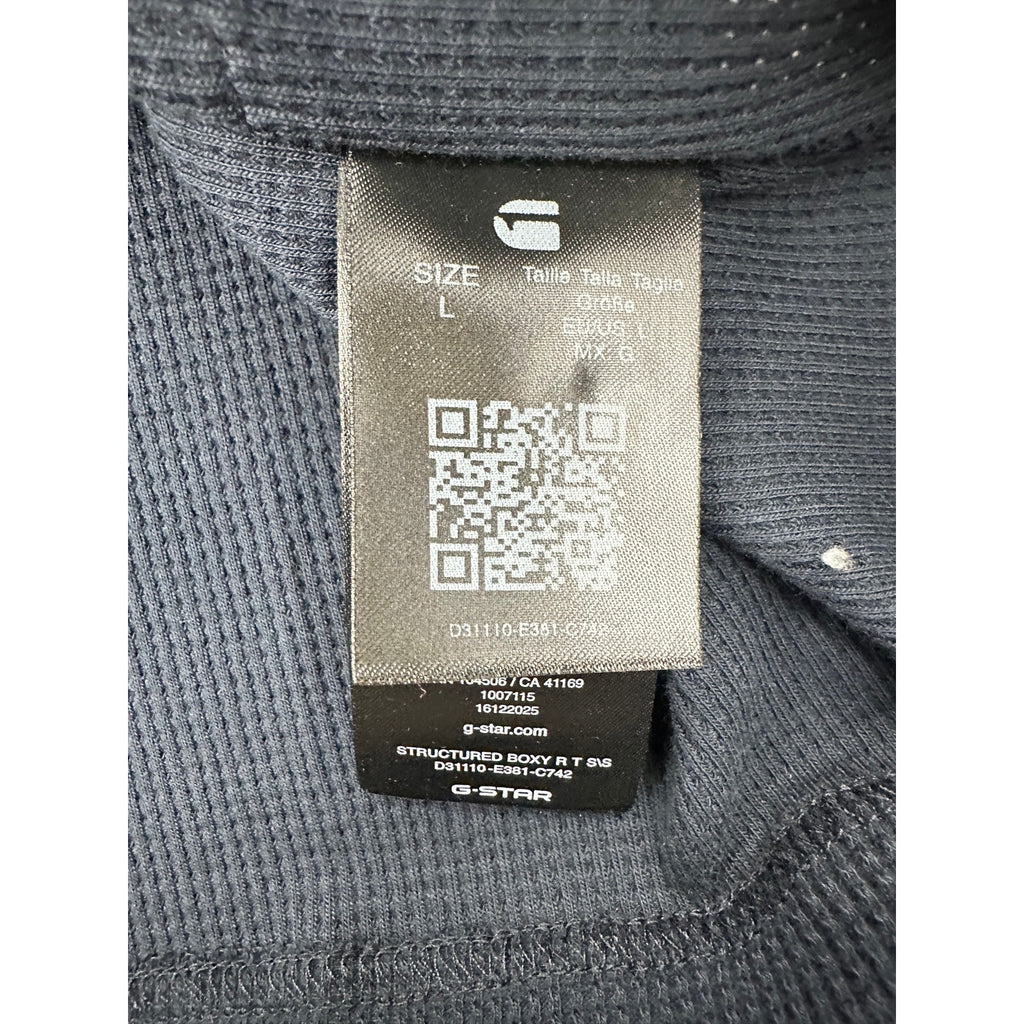 G-Star Structured Boxy Waffle Jersey Knit Tee — Size Large