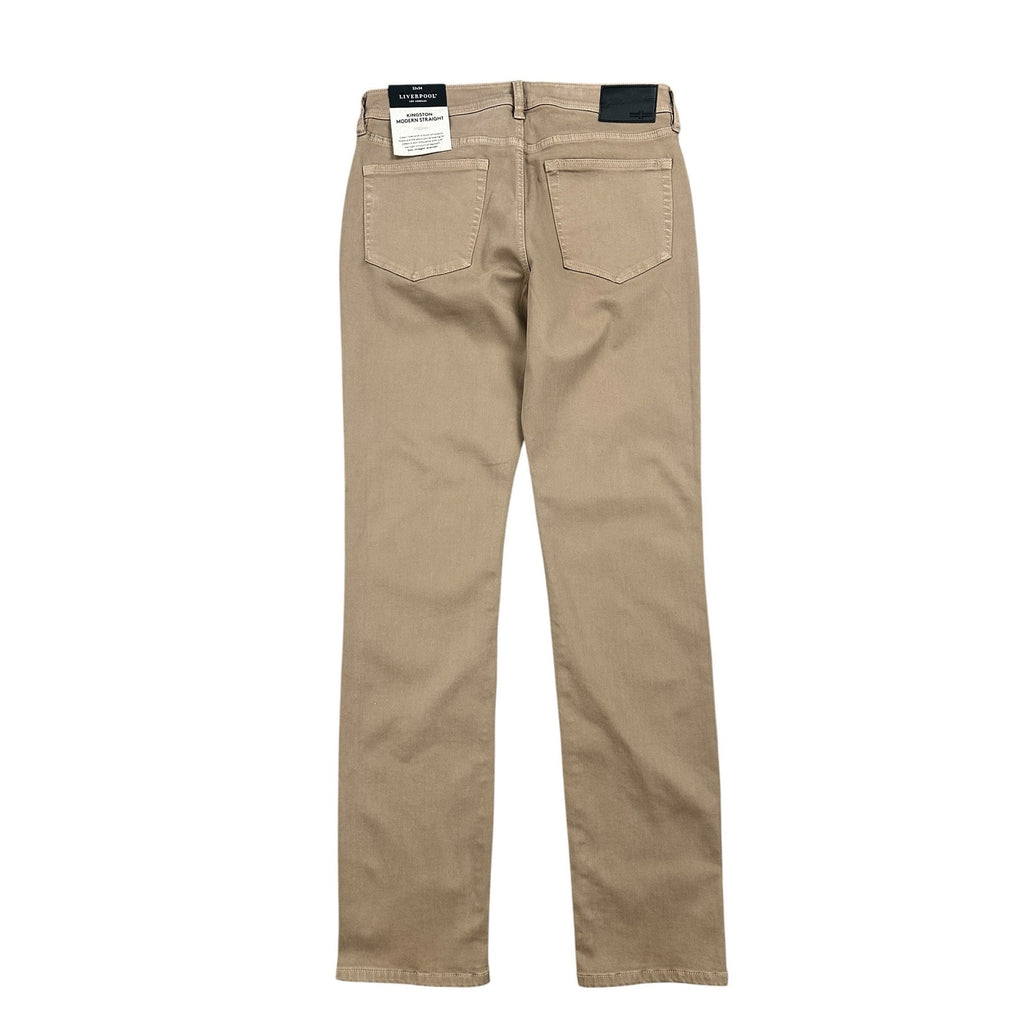 Liverpool Los Angeles Kingston Modern Straight Stretch Jean in Taupe — Size 32x34