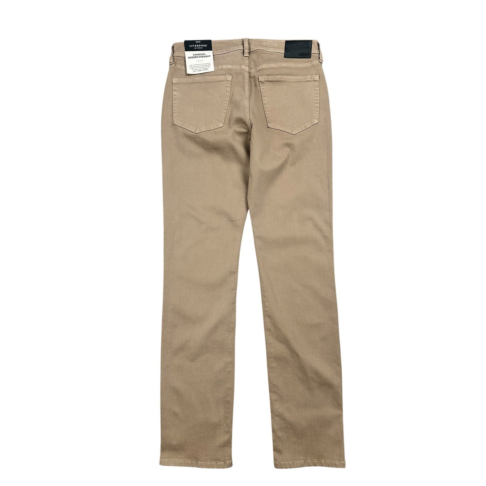 Liverpool Los Angeles Kingston Modern Straight Stretch Jean in Taupe — Size 32x34