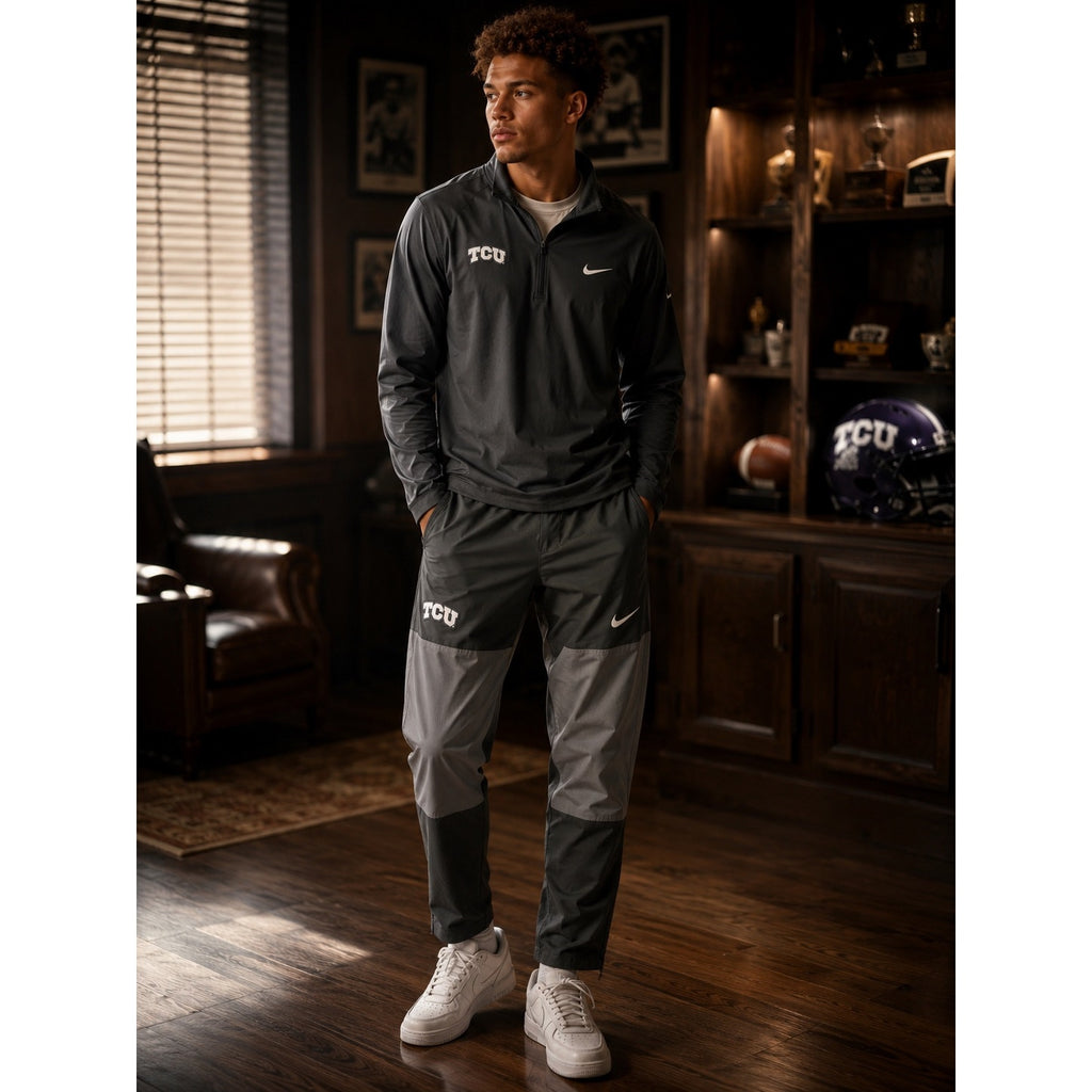 Nike TCU Horned Frogs Team Issued Player #10 J. Hoover Performance Pants in Black Gray — Size Large // Preowned