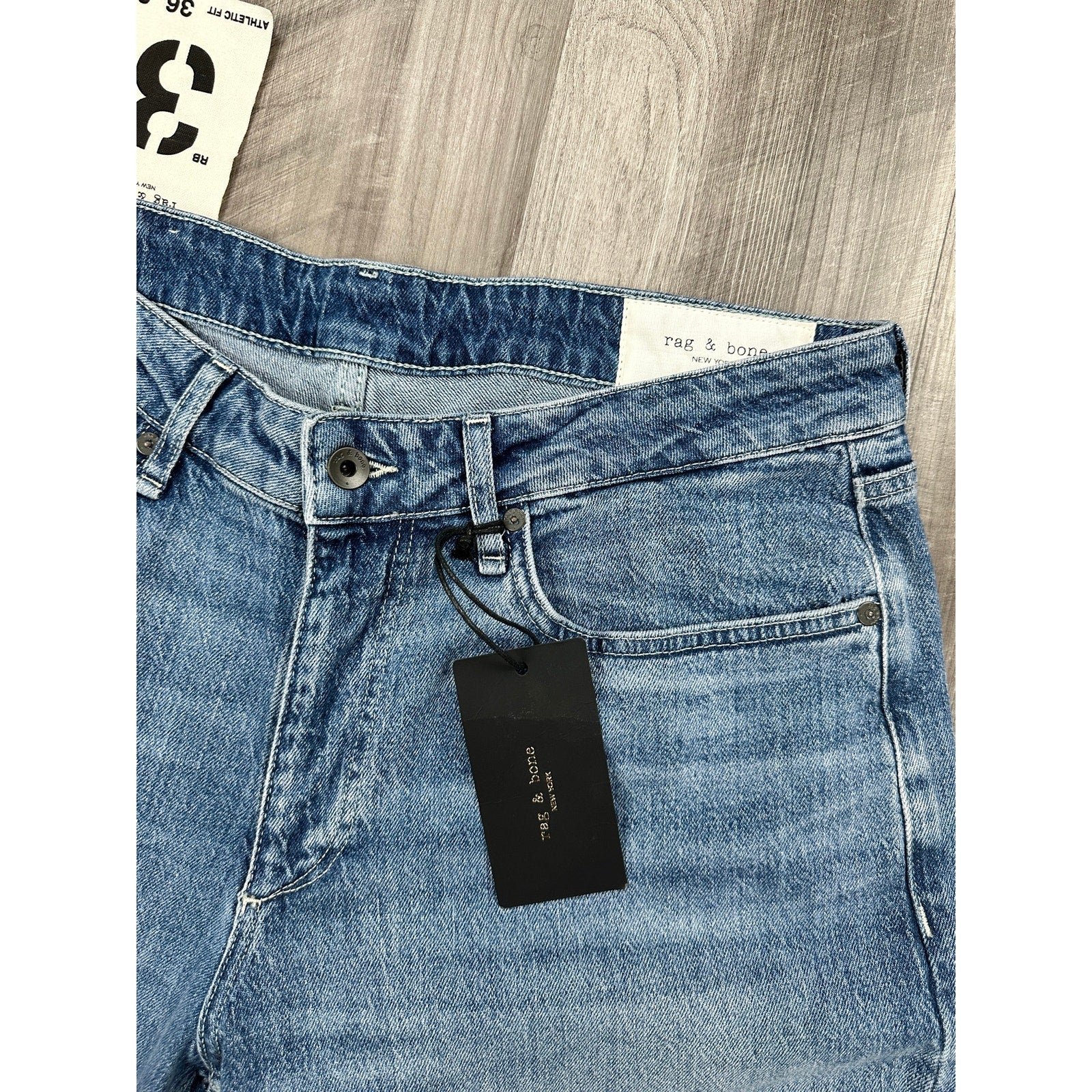 Rag & Bone RB 3 Athletic Fit Jeans in Cardone Blue — Size 36x32