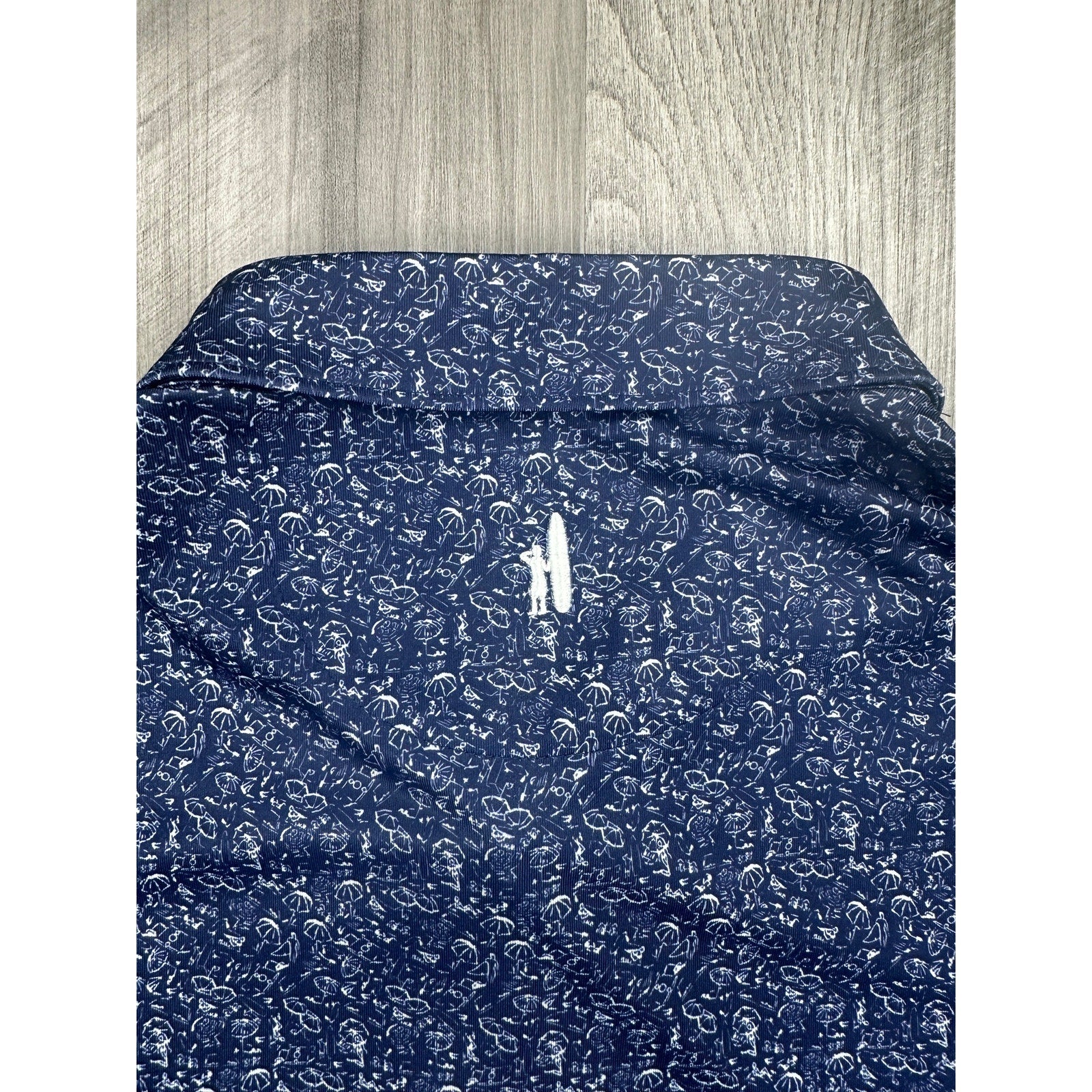 Johnnie-O Boggins Performance Jersey Golf Polo in Navy, White — Size XL // Preowned