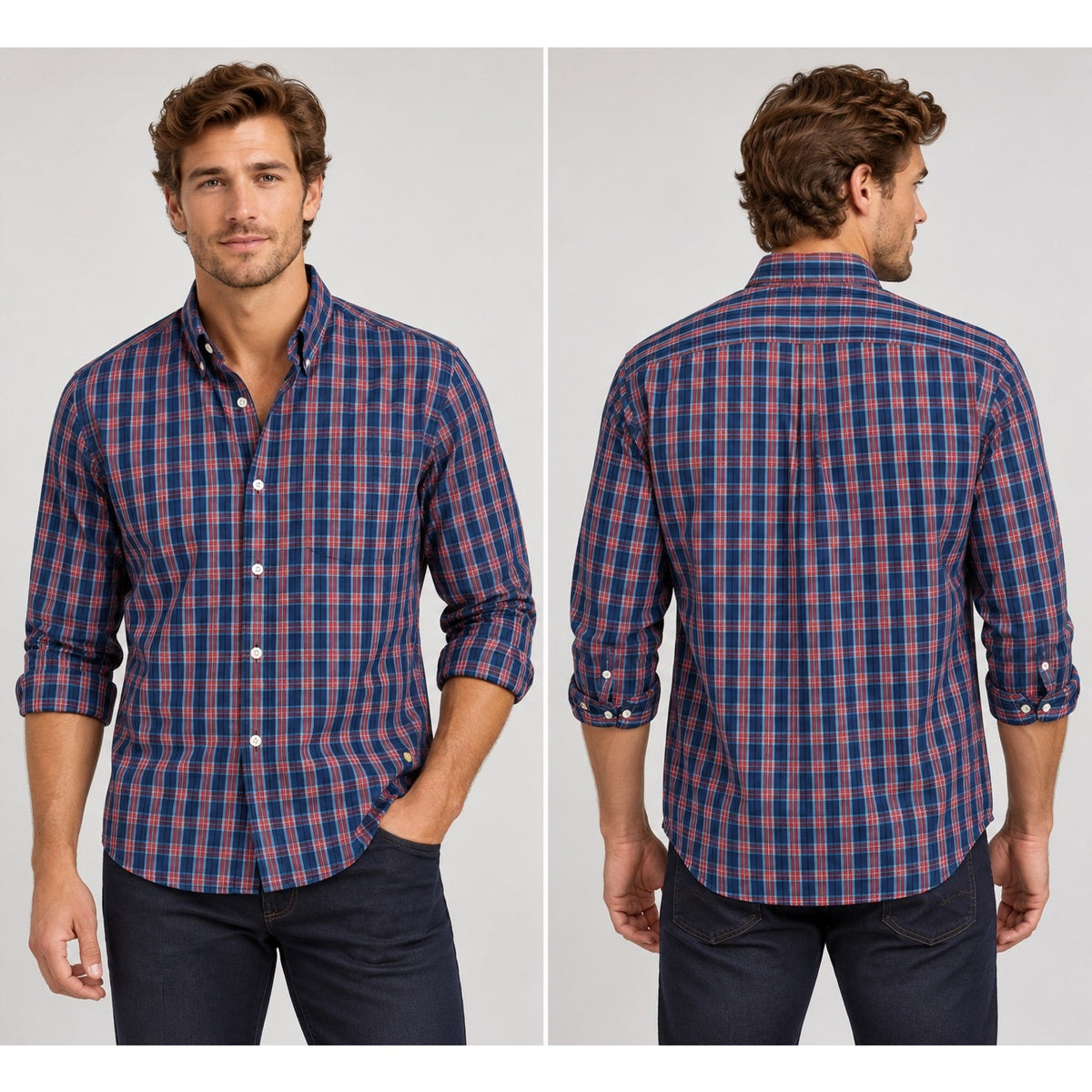 Scotch & Soda Monsieur Provocateur Plaid Long Sleeve Shirt — Size Medium // Preowned