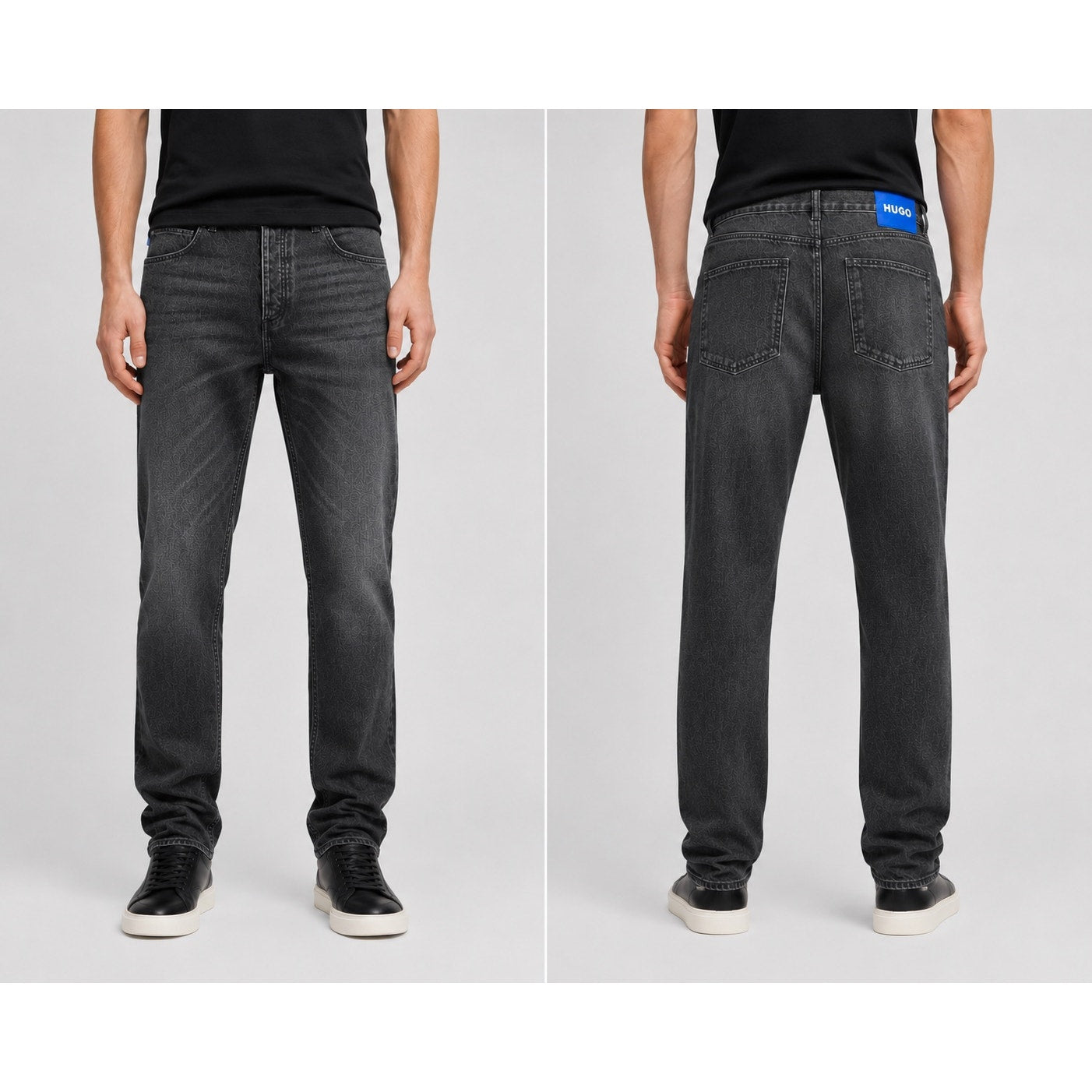 HUGO Jonah Regular Straight Jeans in Black — Size 36x32