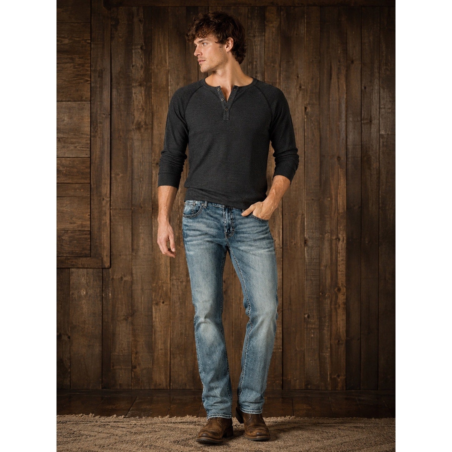 BKE Nolan Straight Leg Stretch Jean in Blue — Size 38R // Preowned