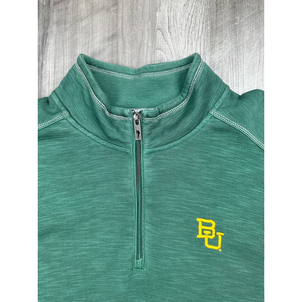 Tommy Bahama Baylor Bears Tobago Bay Half Zip Pullover in Green — Size 2XL // Preowned