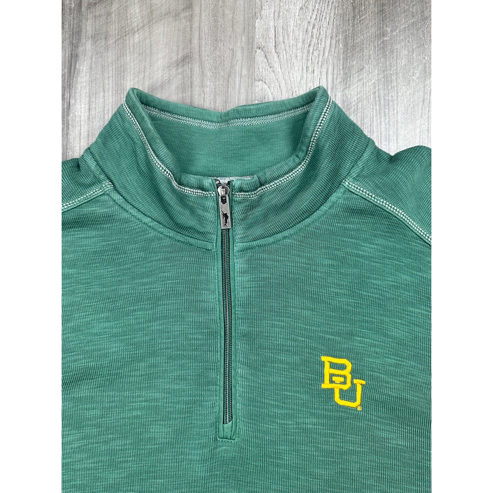 Tommy Bahama Baylor Bears Tobago Bay Half Zip Pullover in Green — Size 2XL // Preowned