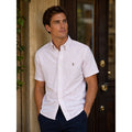 Ralph Lauren Classic Fit Striped Short Sleeve Button Down in Pink White — Size L // Preowned
