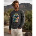 Robert Graham Neon Bones Graphic Long Sleeve Sweatshirt in Charcoal — Size Medium