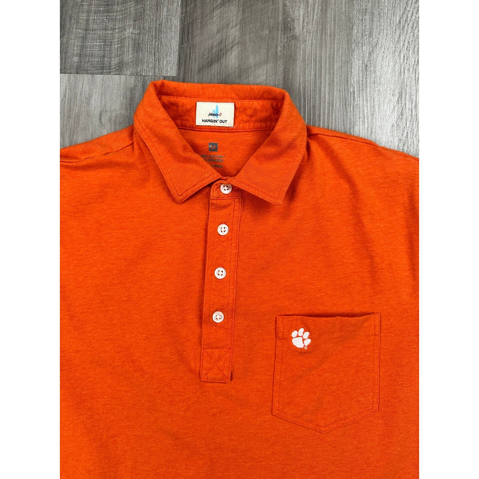 Johnnie-O Clemson Tigers Gameday Original Polo in Orange — Size Medium // Preowned