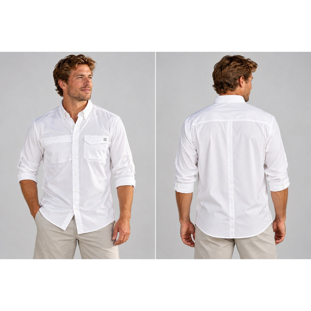HUK Tide Point Long Sleeve Button Down — Size Large