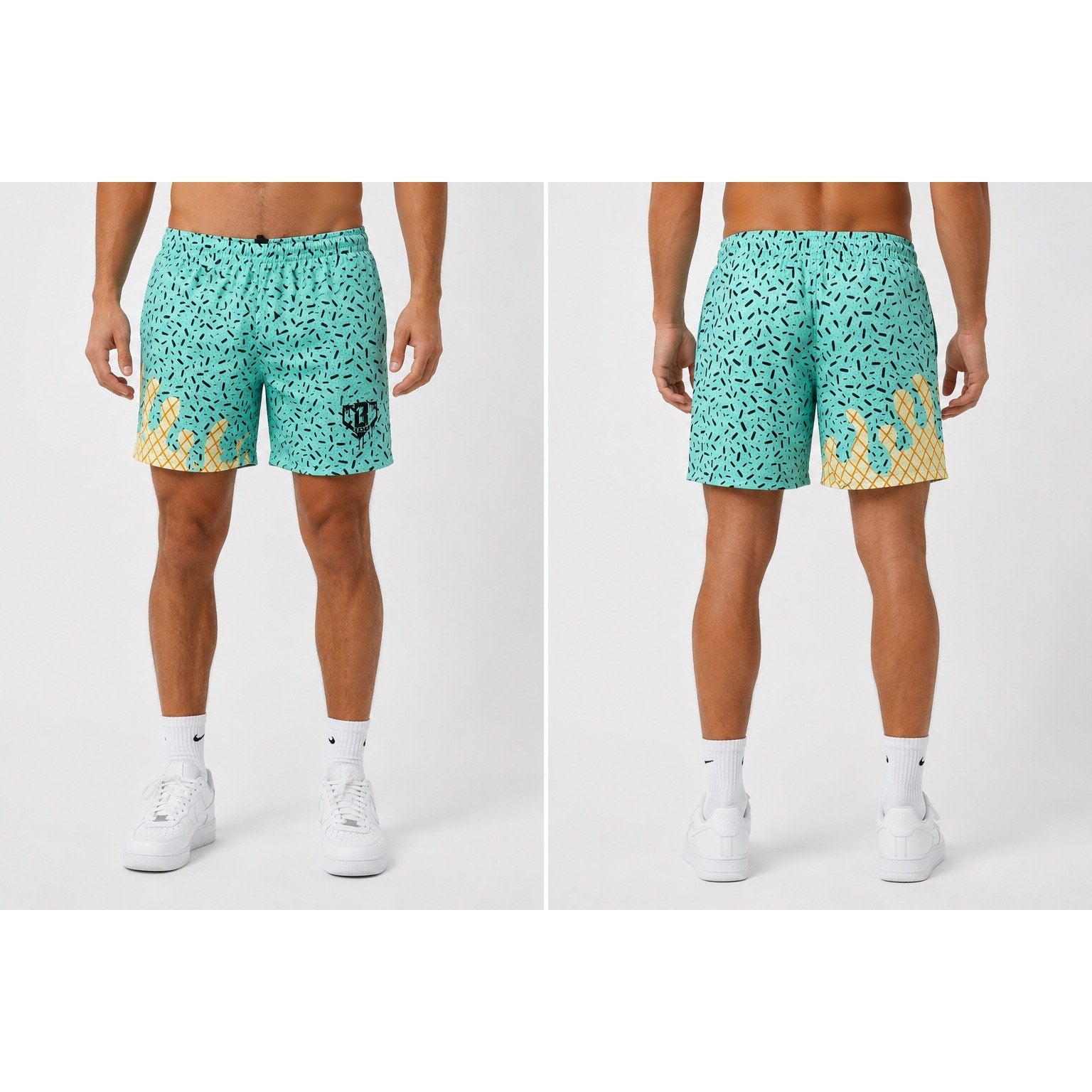 Baseball Lifestyle 101 Ice Cream Mesh Athletic Shorts in Mint Green — Size Medium