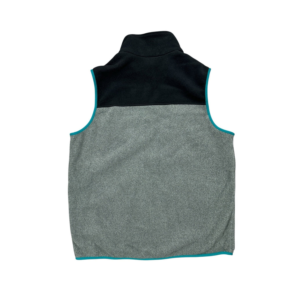 Patagonia Lightweight Synchilla Snap-T Vest in Black, Gray and Green Teal — Size Large // Preowned