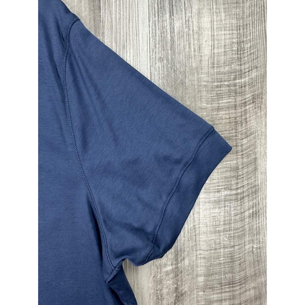 Raffi The Linden Aqua Cotton Short Sleeve Button Down Shirt — Size 2XL // Preowned