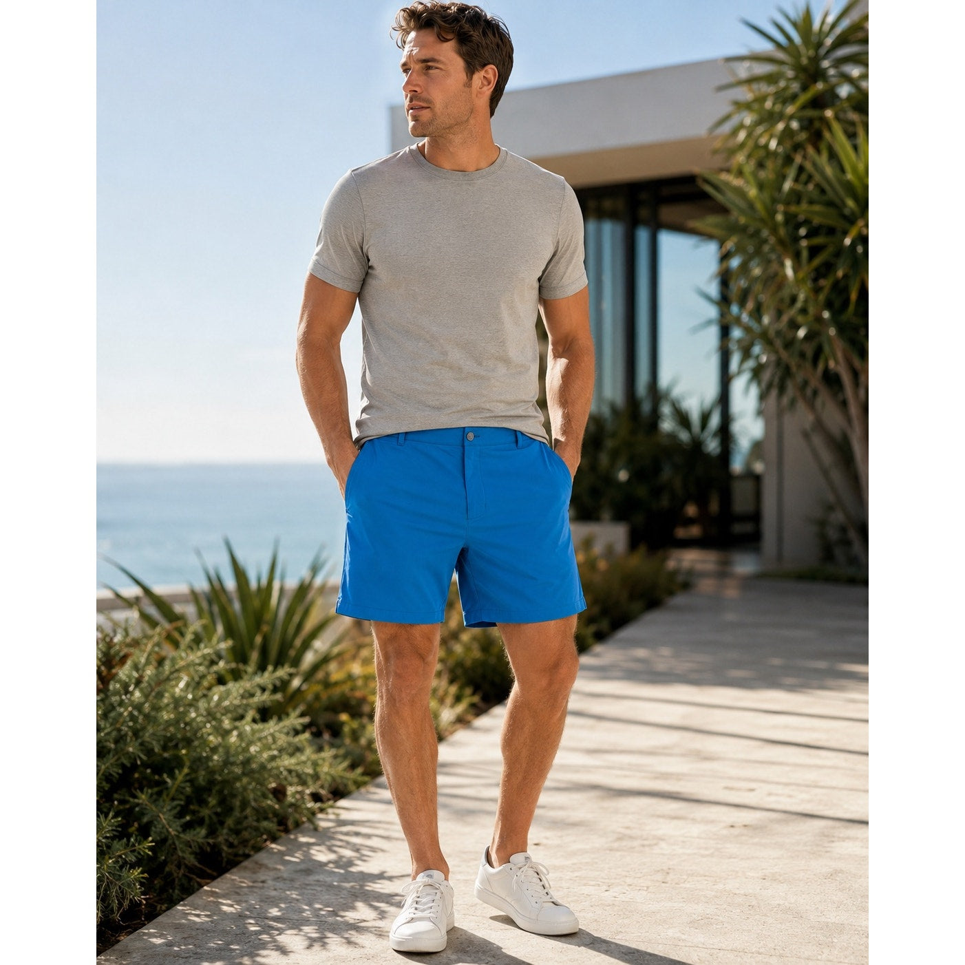 Rhone 9-Inch Commuter Performance Shorts in Bright Teal — Size 40 // Preowned