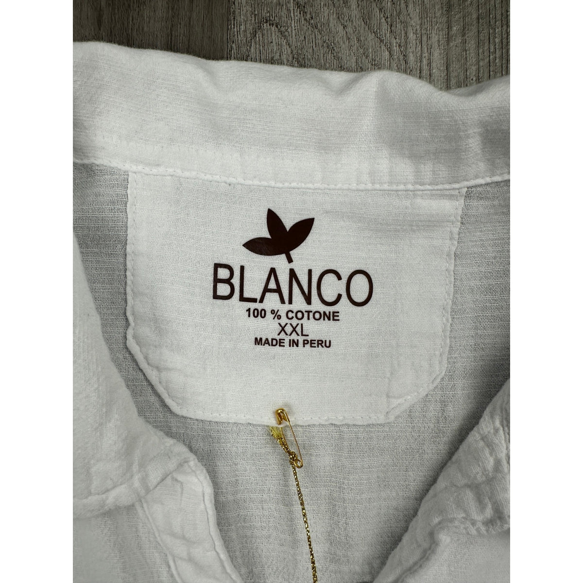Blanco by Nature Lino Short Sleeve Button Down Shirt — Size 2XL