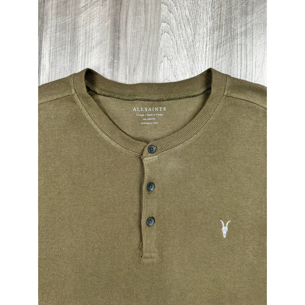 AllSaints Rowe Ribbed Long Sleeve Henley — Size XL // Preowned