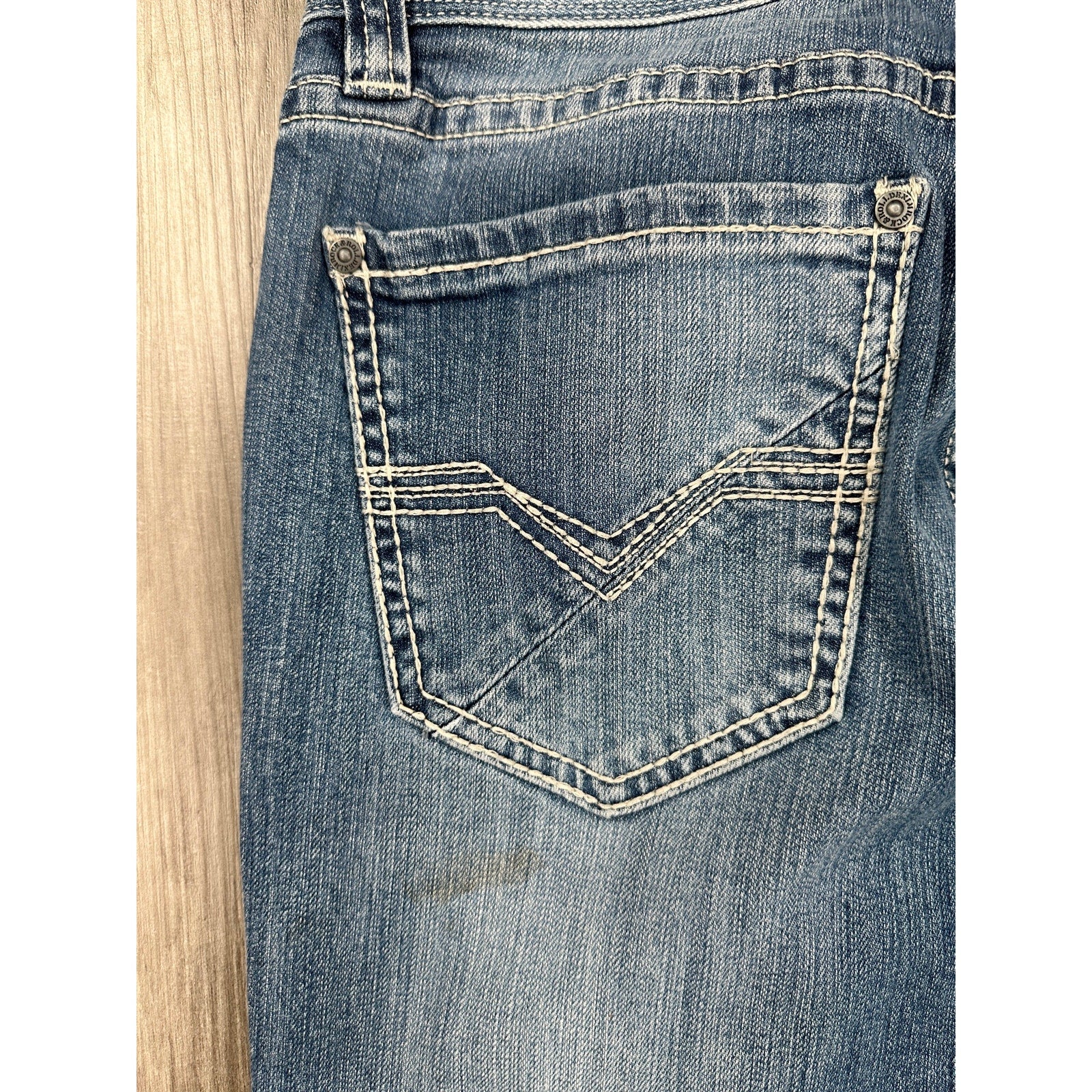 Rock & Roll Denim Double Barrel Relaxed Straight Leg Jean in Blue — Size 29x32 // Preowned