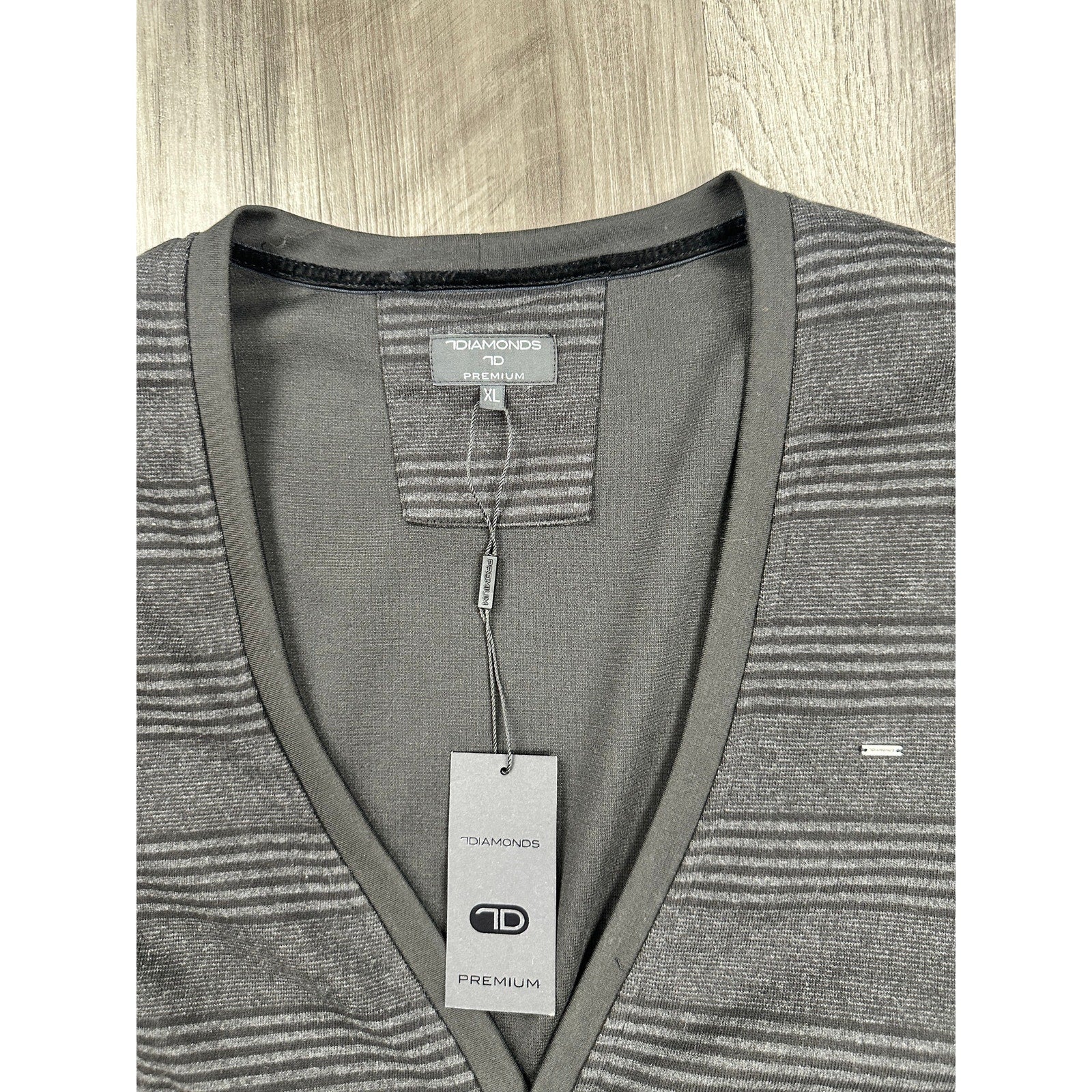 7 Diamonds Dakmont Striped Cardigan Sweater in Black Charcoal — Size XL