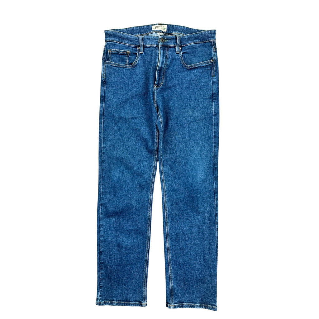Orvis Five Pocket Straight Leg Stretch Jean in Blue — Size 32x30 // Preowned