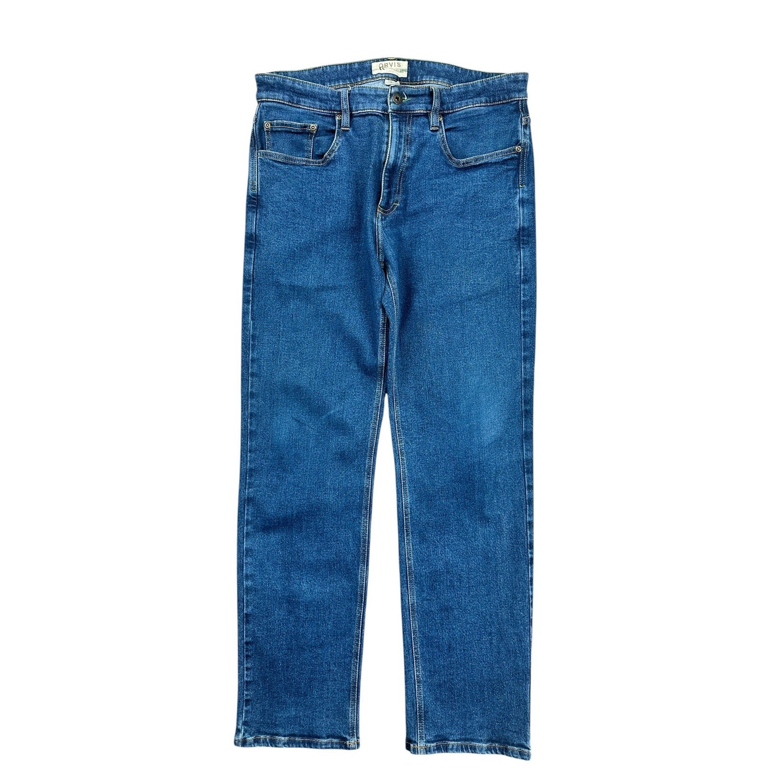 Orvis Five Pocket Straight Leg Stretch Jean in Blue — Size 32x30 // Preowned