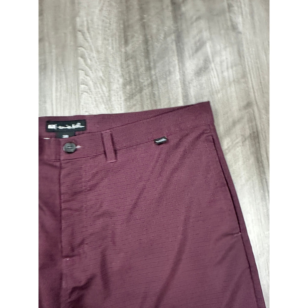 Travis Mathew Striped Golf Shorts in Maroon Black — Size 38 // Preowned