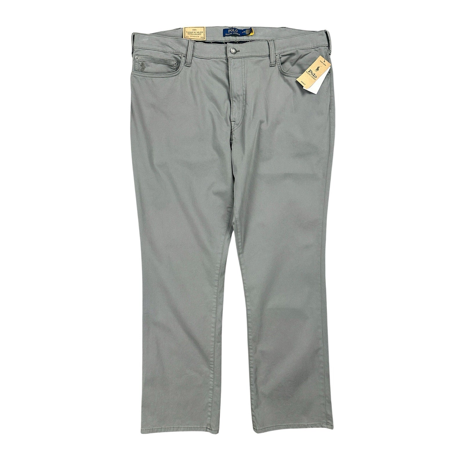 Polo Ralph Lauren The Varick Slim Straight Stretch Pants in Grey — Size 40x30