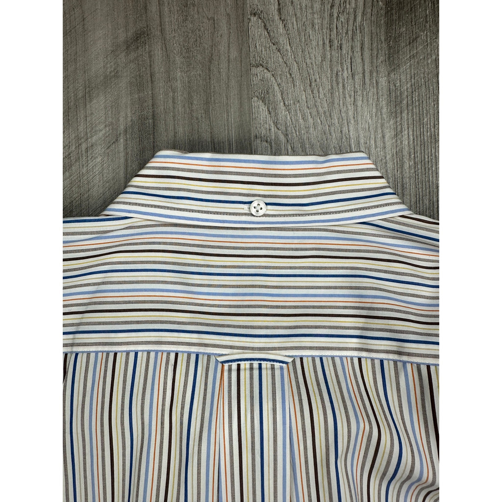 Faconnable Striped Long Sleeve Button Down Shirt — Size 2XL // Preowned