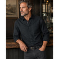 Todd Snyder Jacquard Two Pocket Point Collar Black Long Sleeve Button Down - Med