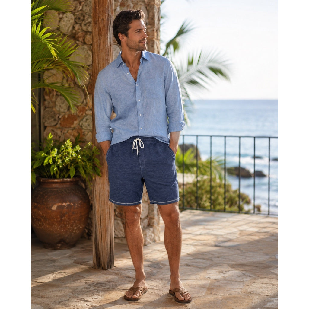 Tommy Bahama Tobago Bay Linen Cotton Blend Shorts in Ocean Deep — Size 4XLB