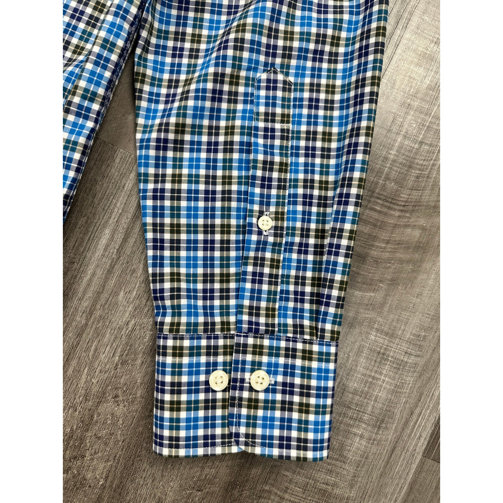 Peter Millar Crown Soft Plaid Classic Fit Long Sleeve Button Down Shirt — Size Medium // Preowned