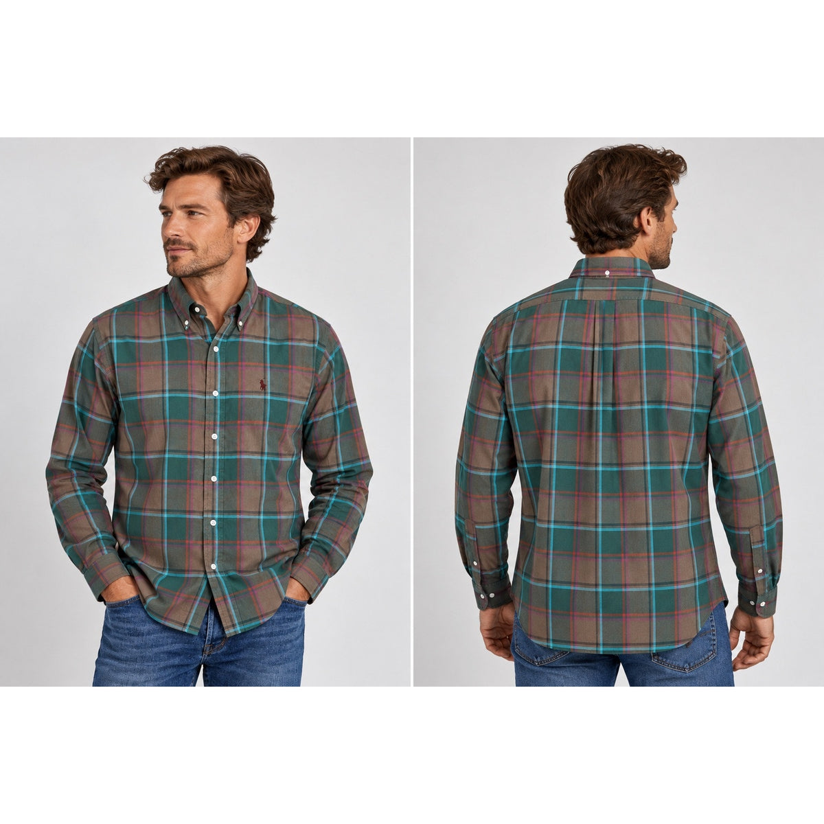 Ralph Lauren Vintage Plaid Long Sleeve Button Down Shirt — Size 16/34 (Large) // Preowned