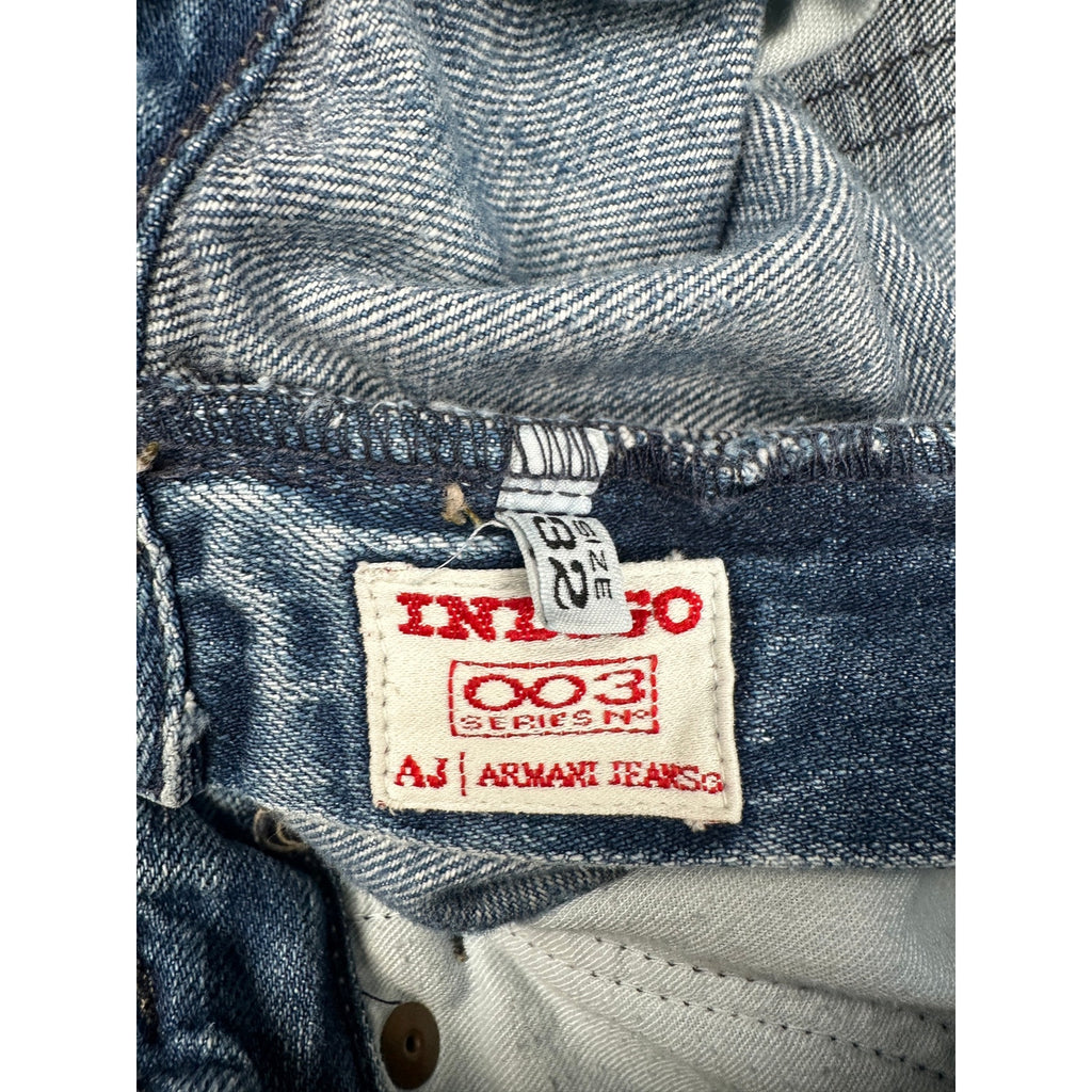 Armani Jeans Vintage 90s Y2K Eagle Logo Indigo 003 Series Bootcut Jeans in Blue — Size 32 // Preowned