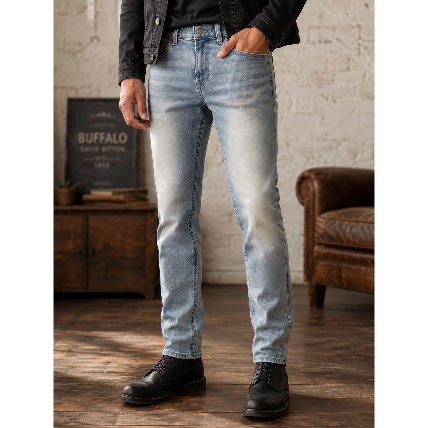 Buffalo David Bitton Ash Slim Fit Vintage Wash Jeans — 32x32