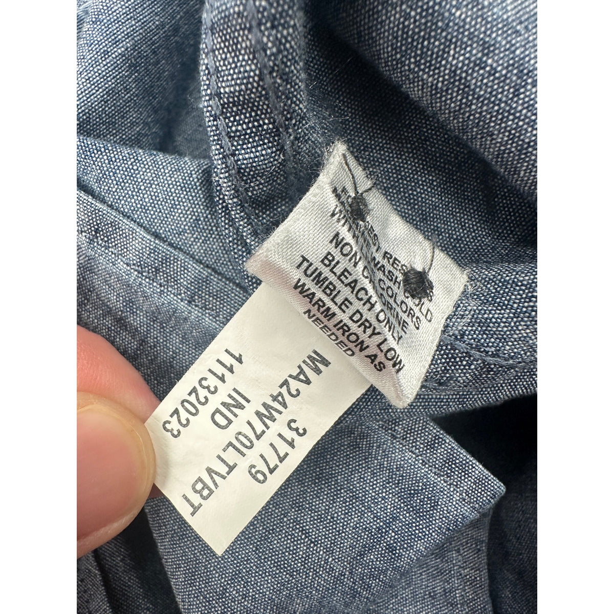 Peter Millar Tamworth Chambray Stretch Cotton Sport Long Sleeve Button Down Shirt — Size 2XT // Preowned