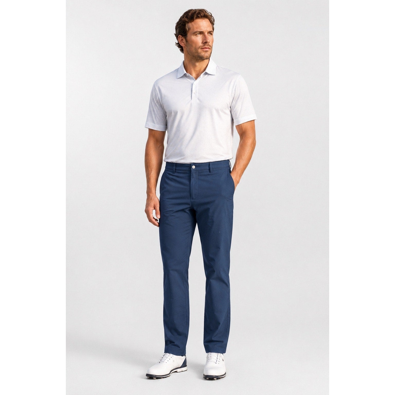FootJoy FJ Athletic Fit 5-Pocket Performance Golf Pant in Navy — 38x32