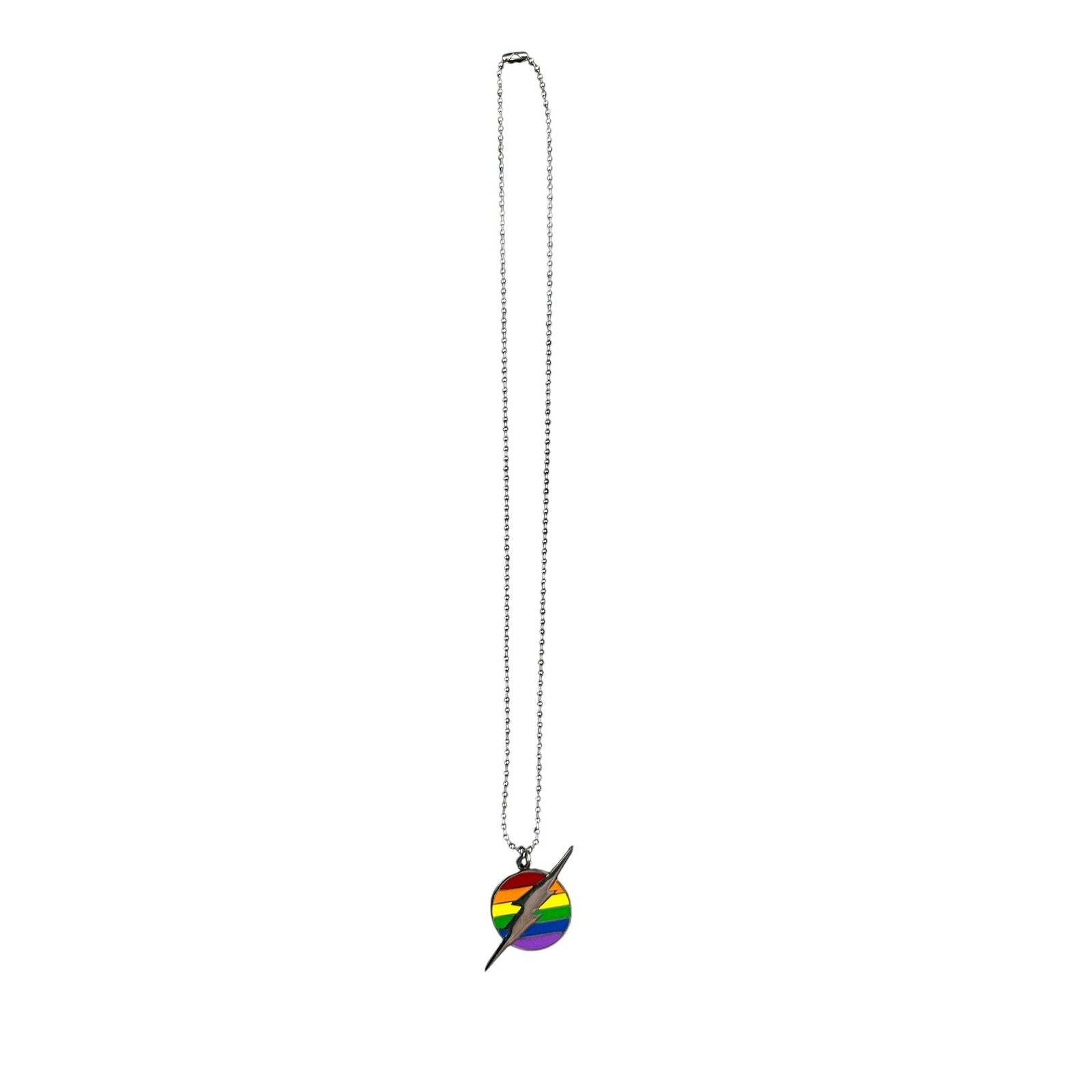 Andrew Christian Lightning Rainbow Pride Necklace in Silver — One Size