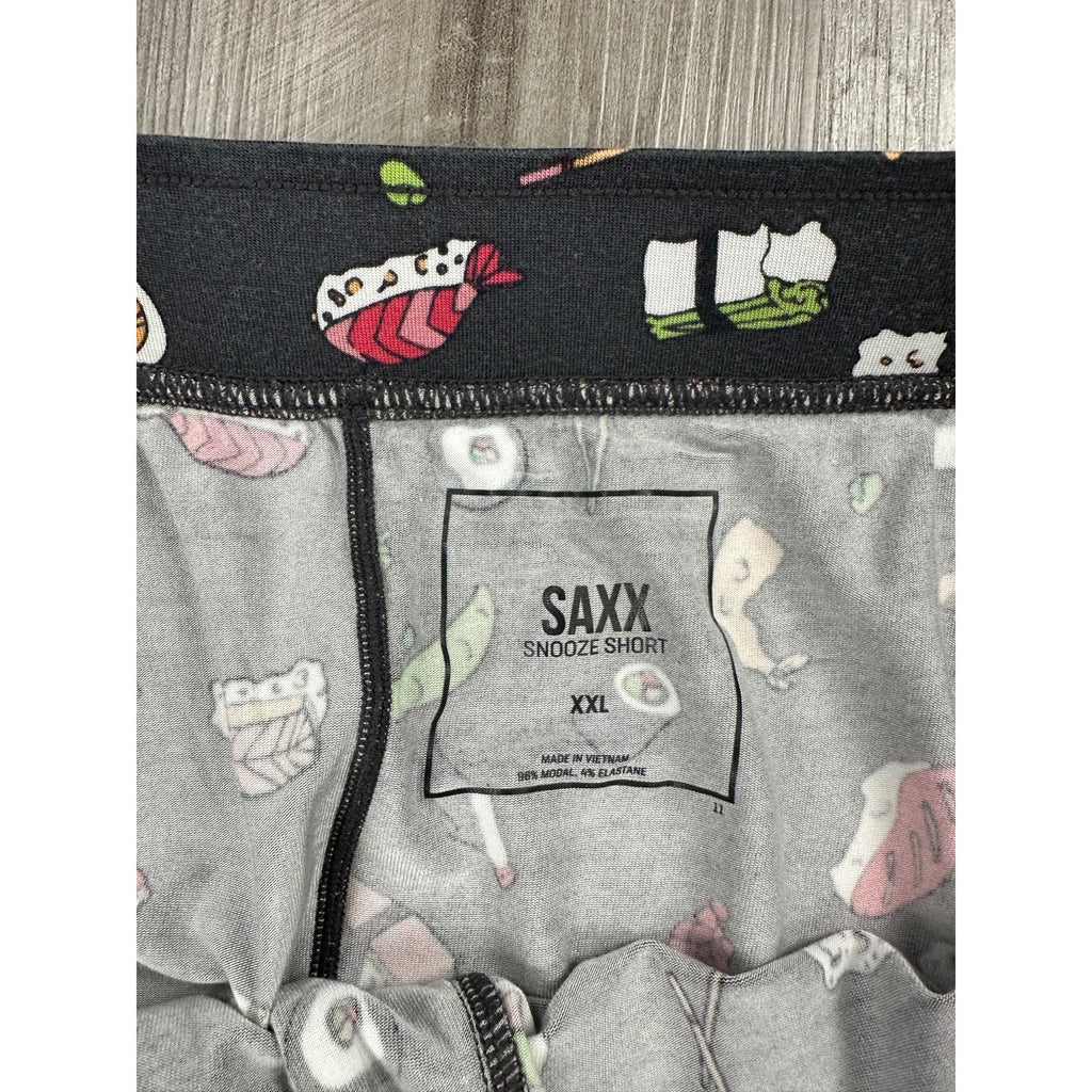 Saxx Sushi Doobie Doo Snooze Shorts in Charcoal — Size 2XL // Preowned