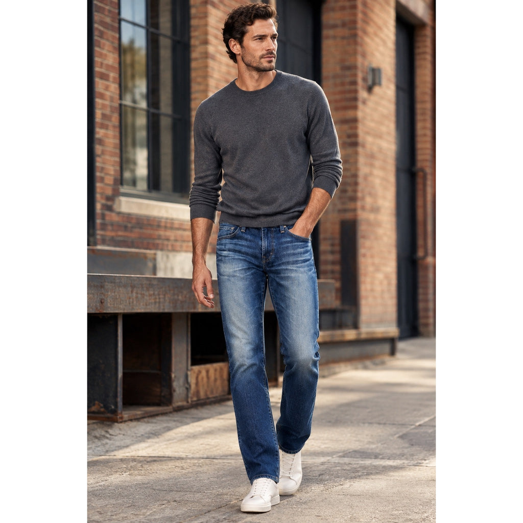 AG Adriano Goldschmied The Matchbox Slim Straight 15-Year Wash Lead Stretch Made in USA Jeans — Size 30 // Preowned