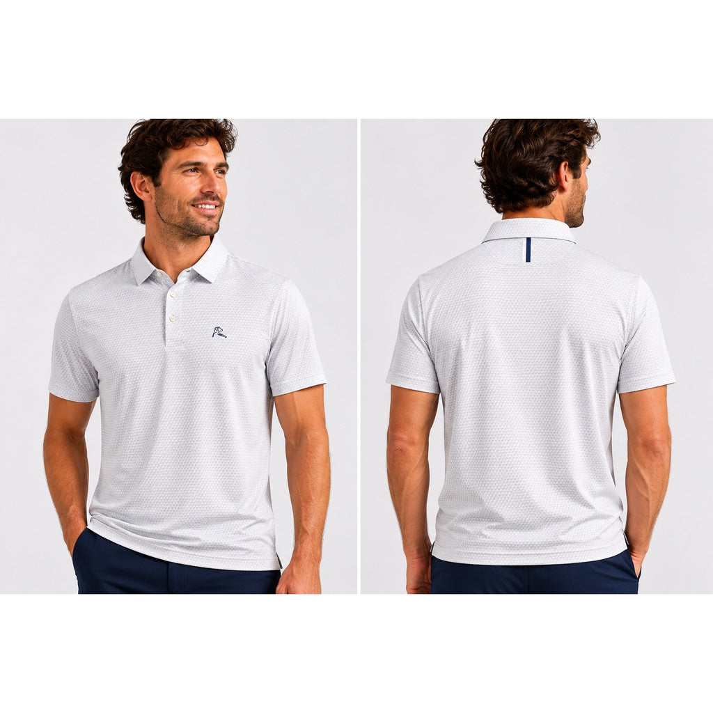 Rhoback The Be The Ball Performance Golf Polo in White Gray — Size 2XL // Preowned