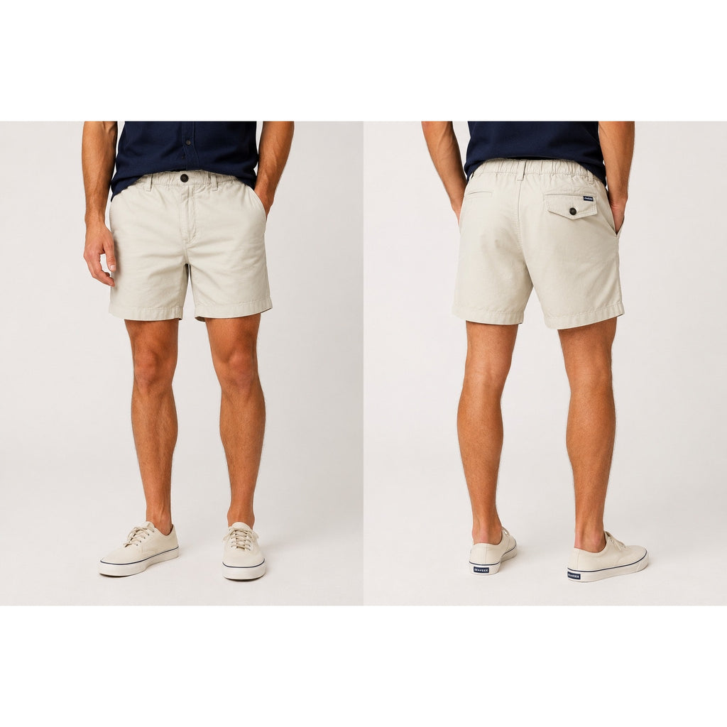 Chubbies 7-Inch Regular Fit Elastic Waist Chino Shorts in Khaki — Size Large // Preowned