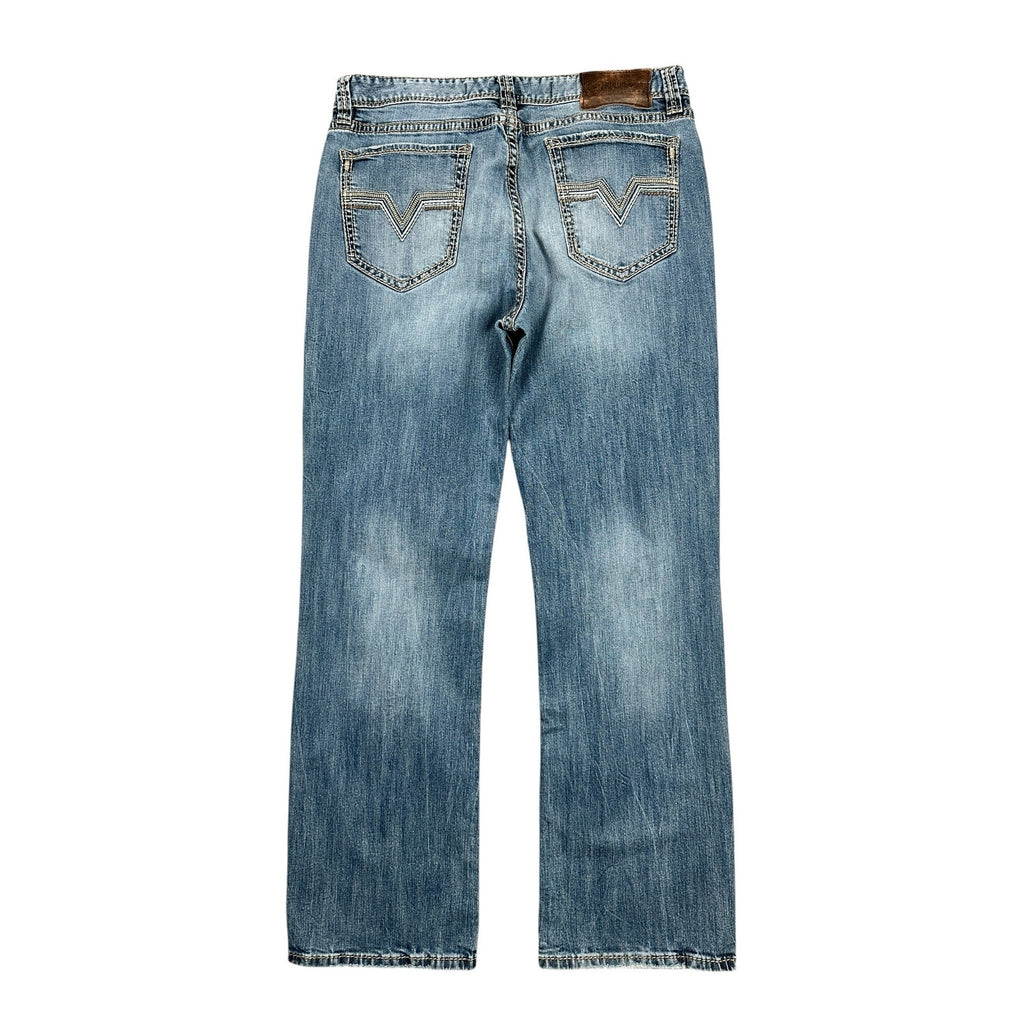 Rock & Roll Denim Double Barrel Relaxed Straight Leg Jean in Blue — Size 36x34 // Preowned