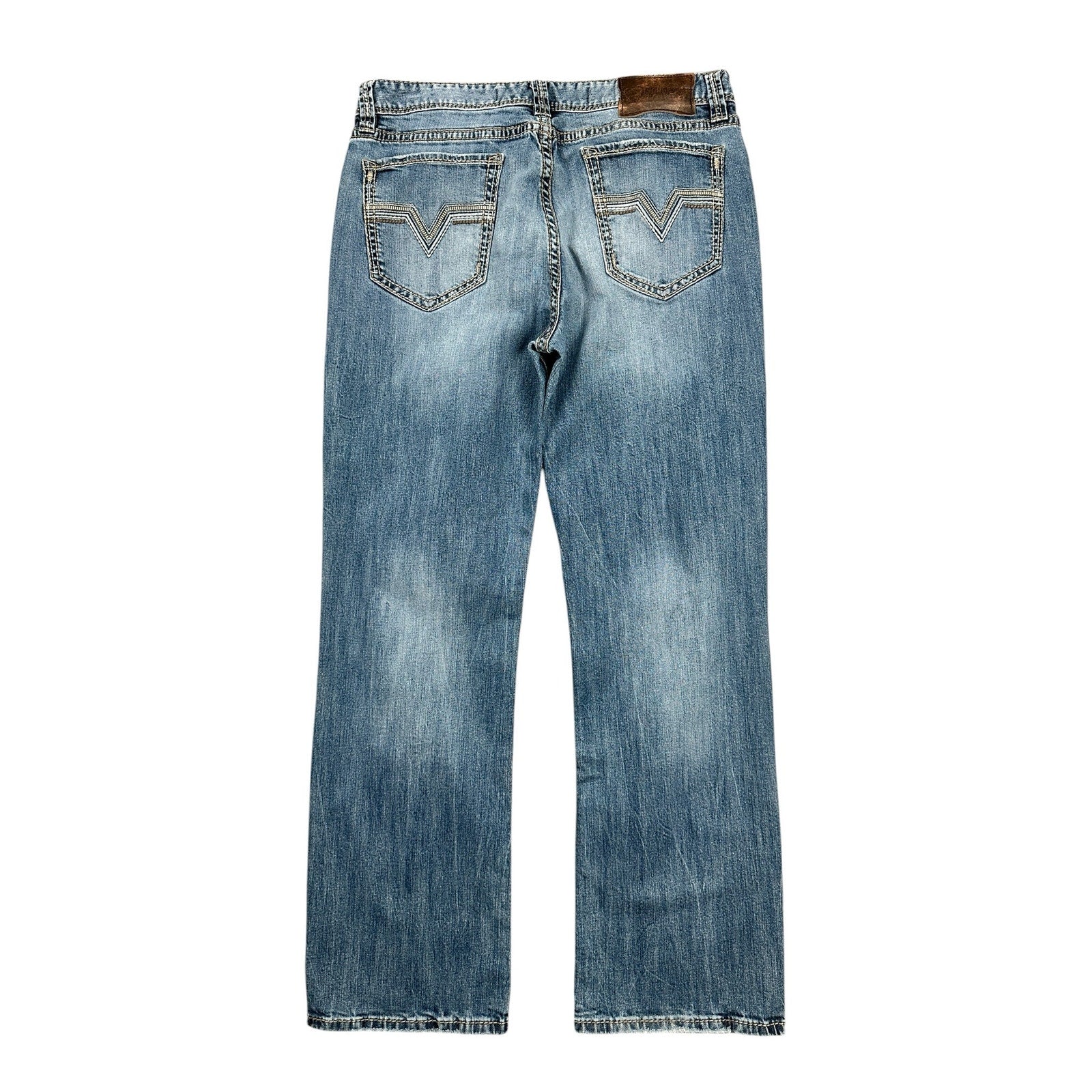 Rock & Roll Denim Double Barrel Relaxed Straight Leg Jean in Blue — Size 36x34 // Preowned
