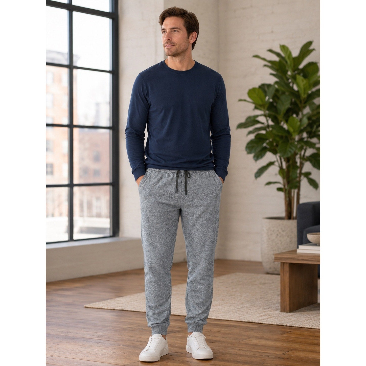 Bonobos Stretch Jogger Pant in Light Heather Navy — Size 2XL Regular